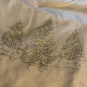 Vintage 90’s Studded Sparkling SparkleChristmas Tree Holiday White Sweatshirt